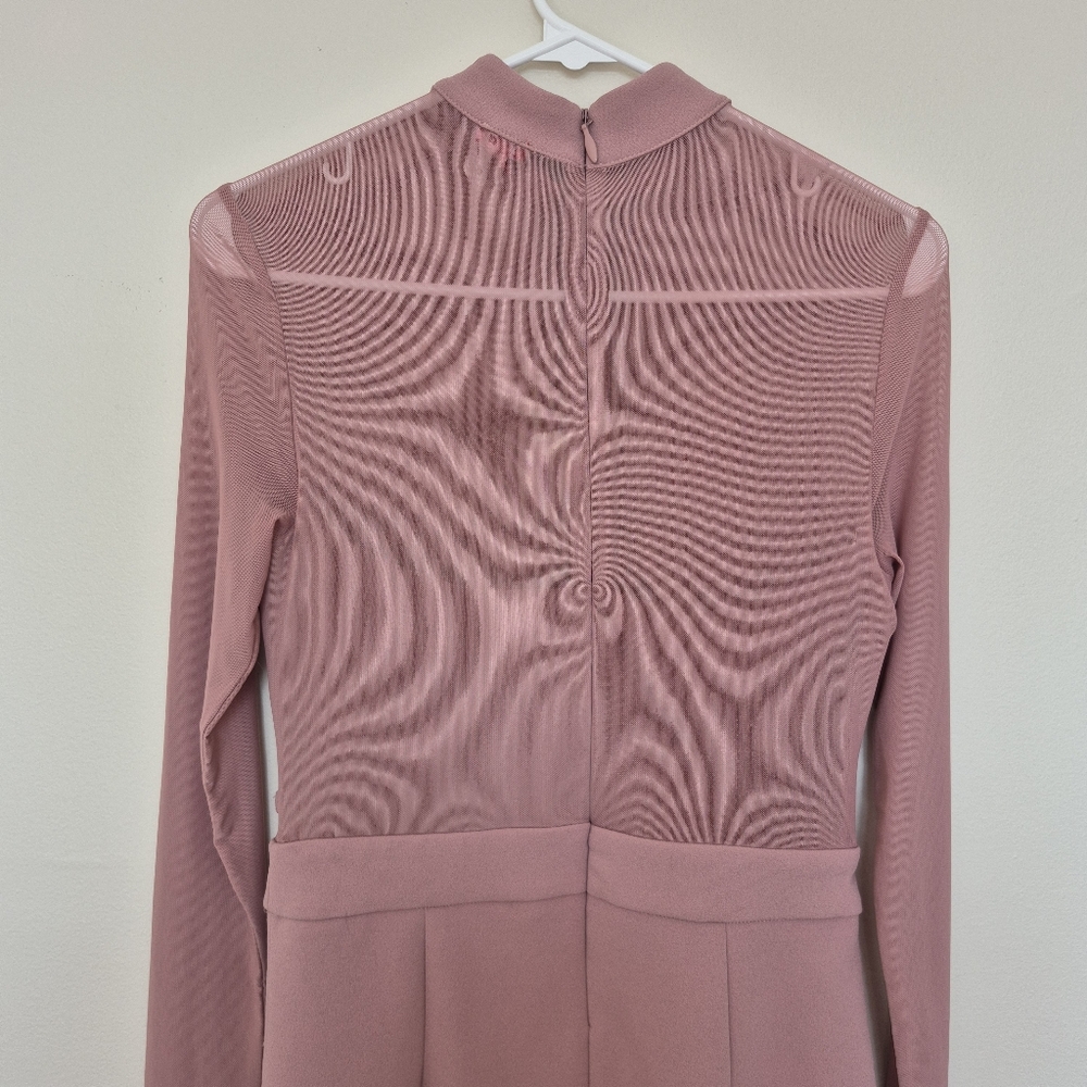 Guess Women's Feminine Pink Mesh Lattice Bodycon Cocktail Mini Dress Size Small - Picture 6 of 7